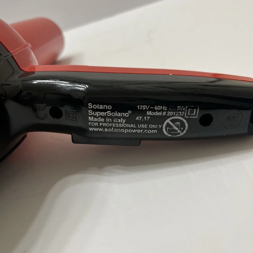 Salono SuperSalono Hair Dryer Italian-Made Motor Red Black 1875-Watt